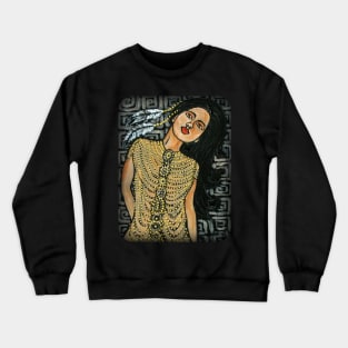 BEADED DRESS Indigenous Woman Tribal Dress Crewneck Sweatshirt